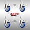 Service Caster 4 Inch 316SS Blue Polyurethane Wheel Swivel 10mm Stem Caster Set Lock Brake SS316TSTTL20S414-PPUB-BLUE-M1015-4 - alternate 2
